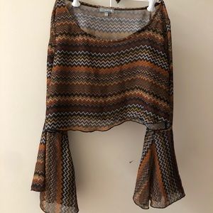 Retro Bell Sleeve Crop Top